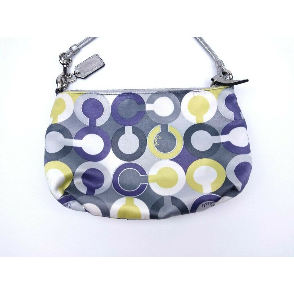 Coach Green/Purple Satin Classic CC Wristlet - Picture 4 of 7